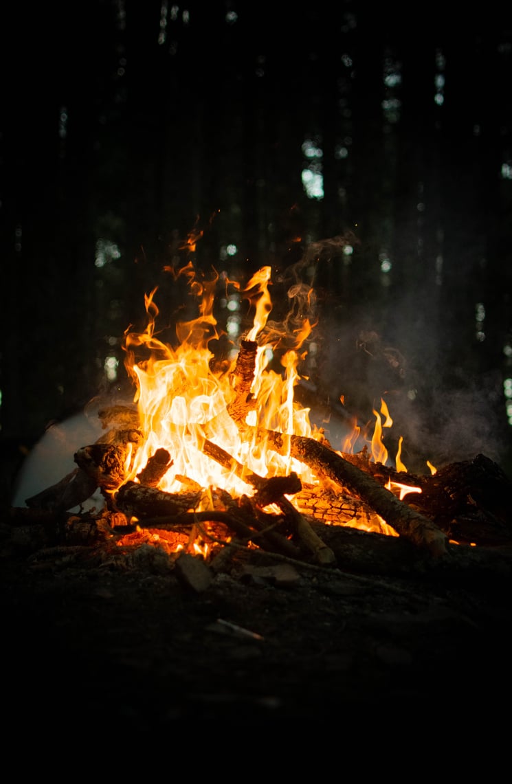 Burning Woods in Camping